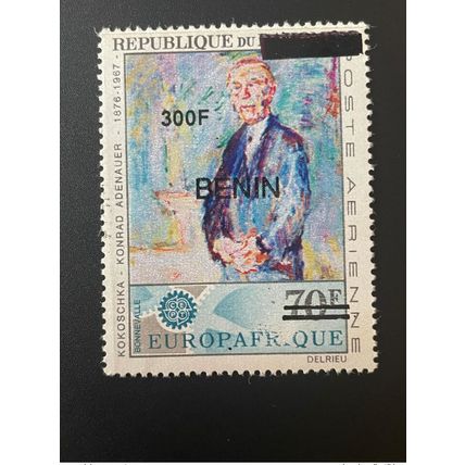 Benin 2009 Mi. 1603 Surchargé Europafrique CEPT Kokoschka Konrad Adenauer RFA