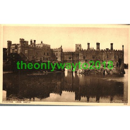 Maidstone, Leeds Castle, Kent, England, Photochrom Postcard 1938