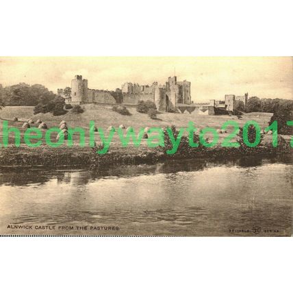 Alnwick Castle from Pasture, Northumberland, England, Postcard