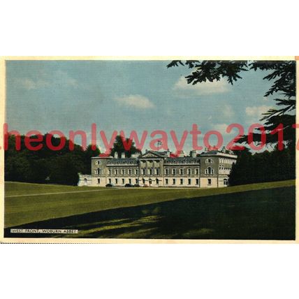 West Front, Woburn Abbey, Bucks, UK, 1938, Postcard
