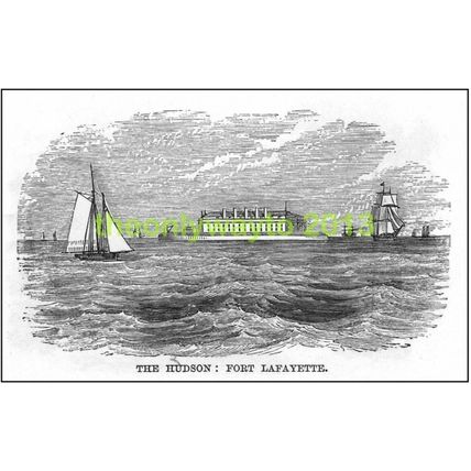 The Hudson, Fort Lafayet, NY State, c1890, MODERN REPRODUCTION