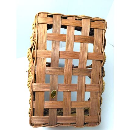 Small Apple Basket w/ Porcelain Handle - Rope Weave - Farmhouse Decor Beautiful