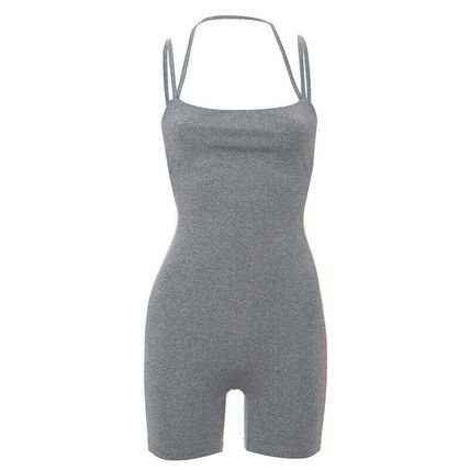 Casual Fashion Sleeveless Solid Unitards Playsuits for Women Outfits Rompers