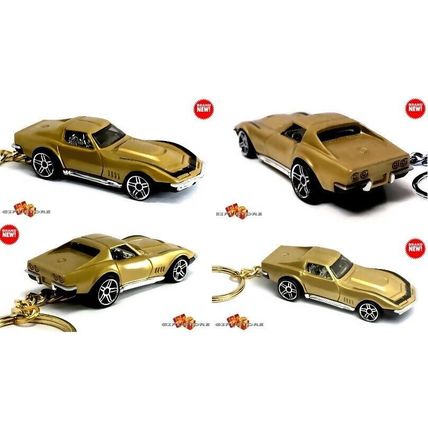 RARE KEYCHAIN 68~70 GOLD CHEVY CORVETTE 427 C3 CUSTOM Ltd Ed. GREAT GIFT