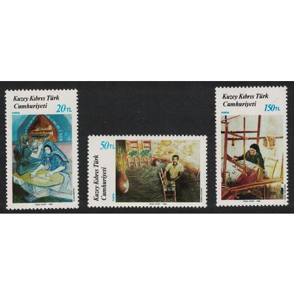 Turkish Cyprus Paintings Art 7th series 3v 1988 MNH SG#225-227