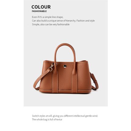 Genuine Leather Women Handbag and Shoulder Bag Brown