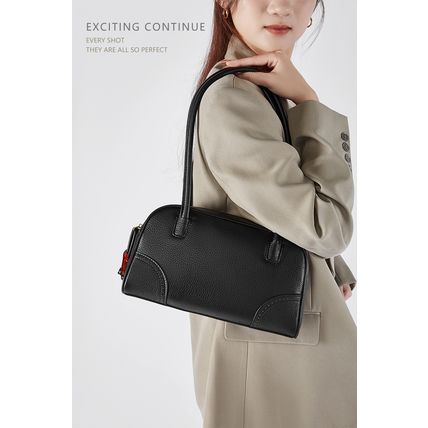 Genuine Leather Women Shoulder Handbag Ladies Crossbody Purse Black