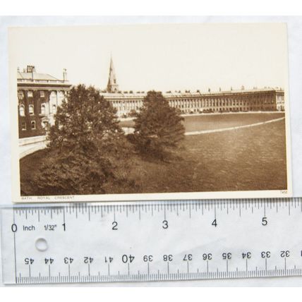 vintage b/w postcard Bath, Royal Crescent
