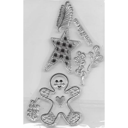 Christmas Part Stamp Set. App 8.5x14.5cm. Stamping Cardmaking Scrapbooking