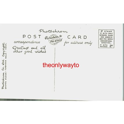Aberglaslyn Pass, 2 Men at Wall, Wales, 4018 RP Photochrom, Postcard