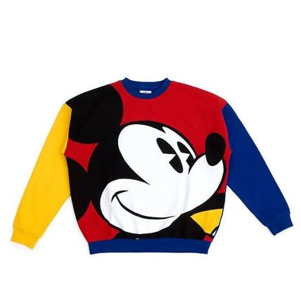 Vintage Disney Mickey Color Block Sweatshirt Slouchy Size XS Retro Unisex