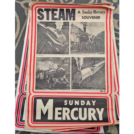 Sunday Mercury Souvenir Steam Posters x3 - Steam Trains- Traction Engines *Rare*
