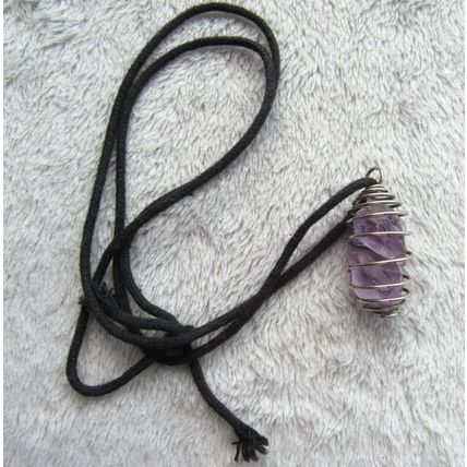 Amethyst Chip Pendant Necklace - 26"