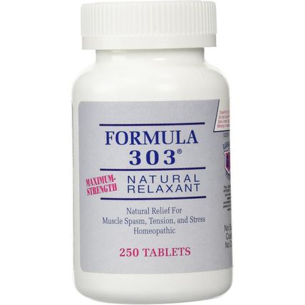 Dee Cee Labs Formula 303 Maximum Strength All-Natural Relaxant Tablets, 250 Tabl
