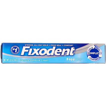 Fixodent Free Denture Adhesive Cream 2.40 Oz (Pack of 5)