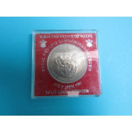 GB 1981 Royal Wedding Charles & Diana Commerotive Crown Cased