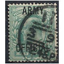 1902 O48 1/2d Blue-Green ARMY Official Fine Used .