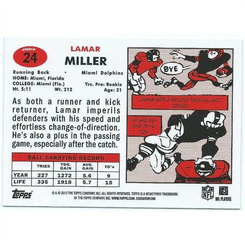 2012 Topps 1957 Green - #24 - Lamar Miller