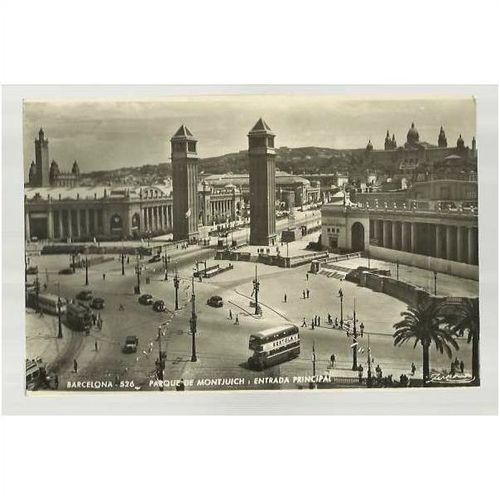 Spain BARCELONA Parque de Montjuich Entrada Principal Postcard (526)