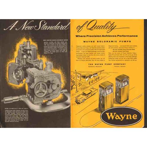 wayne pump company 1957 soloramic standard quality gasoline vintage ad