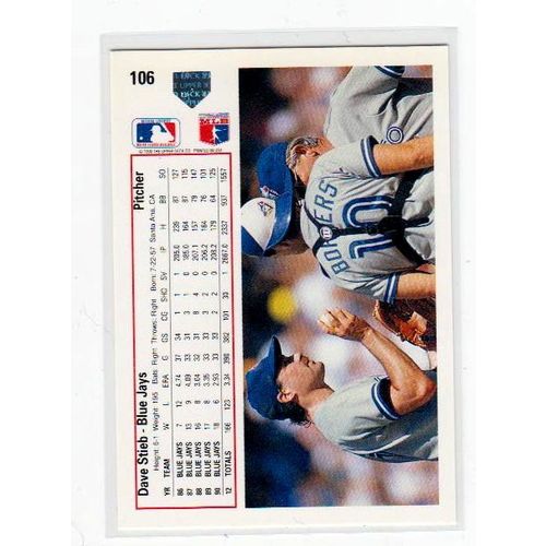 1991 Upper Deck Dave Stieb baseball card #106 – Blue Jays