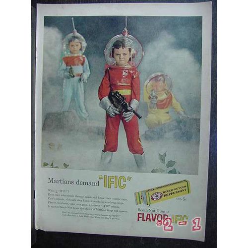 BEECH NUT GUM 1958 Martian kids IFIC vintage ad