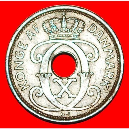 HOLE (1926-1940): DENMARK★1 ORE 1936! Christian X 1912-1947★LOW START★NO RESERVE