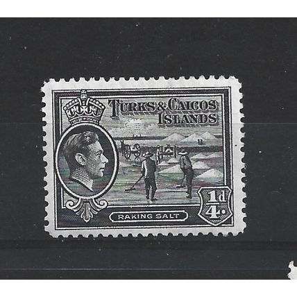 Turks&Caicos.SG194 1/4d Raking Salt (Black).Mounted Mint.Aug24d