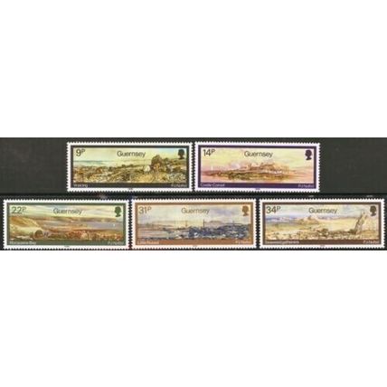 GUERNSEY SG355-359 1985 NAFTEL PAINTINGS 5v ~ Unmounted Mint.