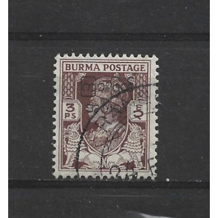 Burma.SG68 3p Brown.Fine Used.Jul25b
