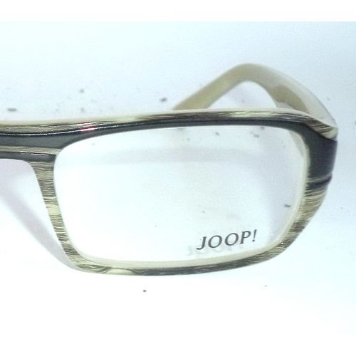 New JOOP! horn rim rectangular men eyeglasses 81038 wood 53-17 black marble hip