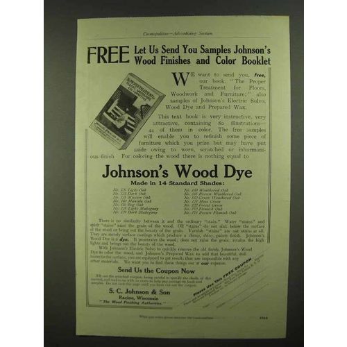 1909 Johnson's Wood Dye Ad