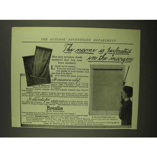 1908 Brenlin Window Shades Ad - Name is Perforated