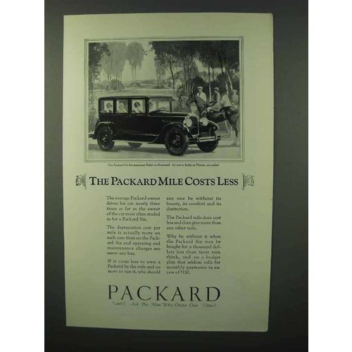 1926 Packard Six Five-Passenger Sedan Ad - Costs Less