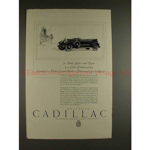 1926 Cadillac Convertible Car Ad - 50 Body Styles!!