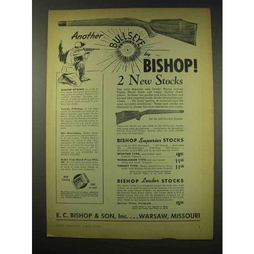 1949 Bishop Superior and Leader Rifle Stocks Ad