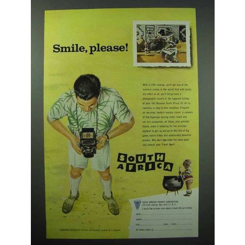 1957 South Africa Tourism Ad - Smile, Please!