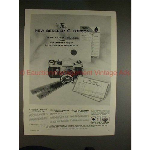 1960 Beseler C Topcon Camera Ad - Proof of Precision!!