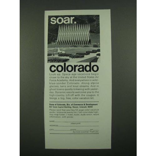 1970 Colorado Tourism Ad - Soar - U.S. Air Force Academy