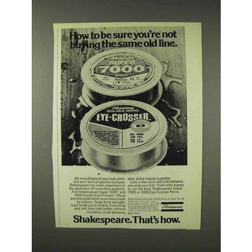 1976 Shakespeare Super 7000 Eye-Crosser Fishing Line Ad
