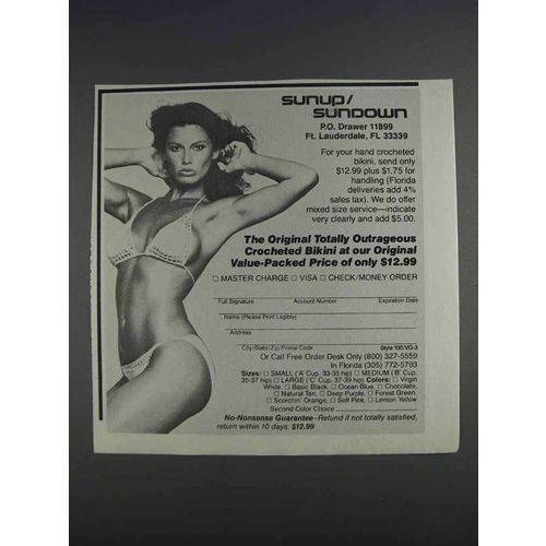 1980 Sunup / Sundown Crocheted Bikini Ad