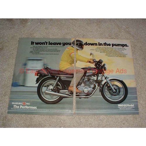 1980 Suzuki GS-450E Motorcycle 2-page Ad - NICE!!