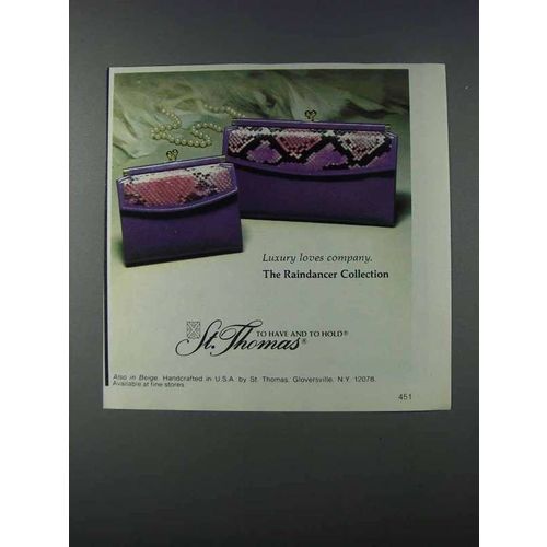 1981 St. Thomas Raindancer Collection Ad - Luxury