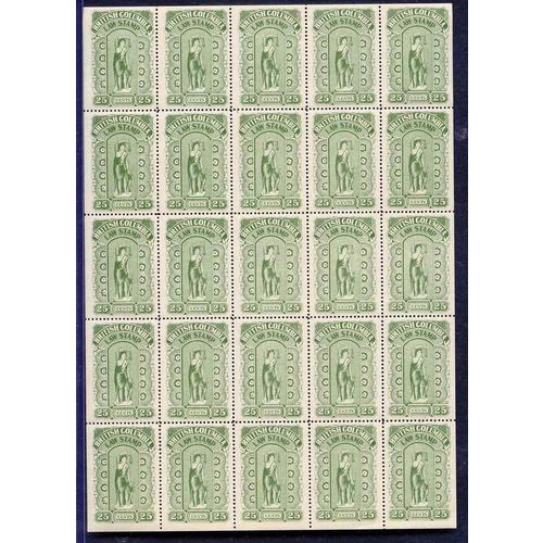 Canada Revenue British Columbia Law Stamp #BCL23 Sheet of 25 Mint with varieties