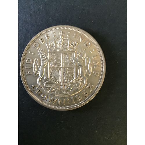 1937 GEORGE VI SILVER CROWN. (2)