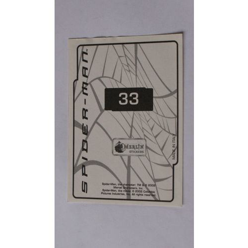 Spider-Man movie Sticker # 33 (A) unused - Merlin 2002 marvel