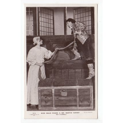 Actress Miss Maud Rivers & Actor Martin Harvey in Boy O'Carroll RP Postcard