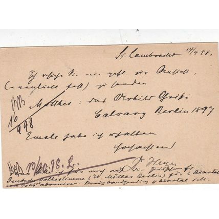 Austria 1898 Vienna to Berlin 2h Postal card Postamte 7 cancel written VGC