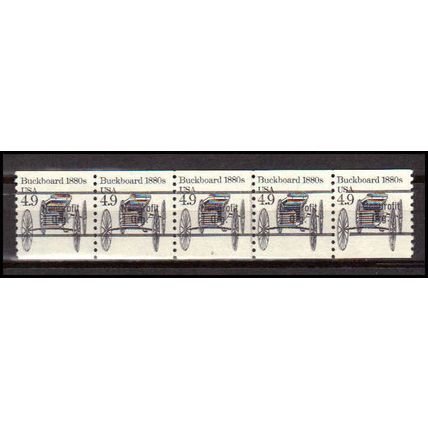2124a 4.9c Buckboard Fine MNH Dry Gum PNC 2/5 Gap 1R AA0262
