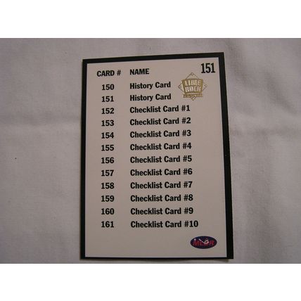 1993 Lime Rock Winter League GOLD NO. 151 HISTORY CARD